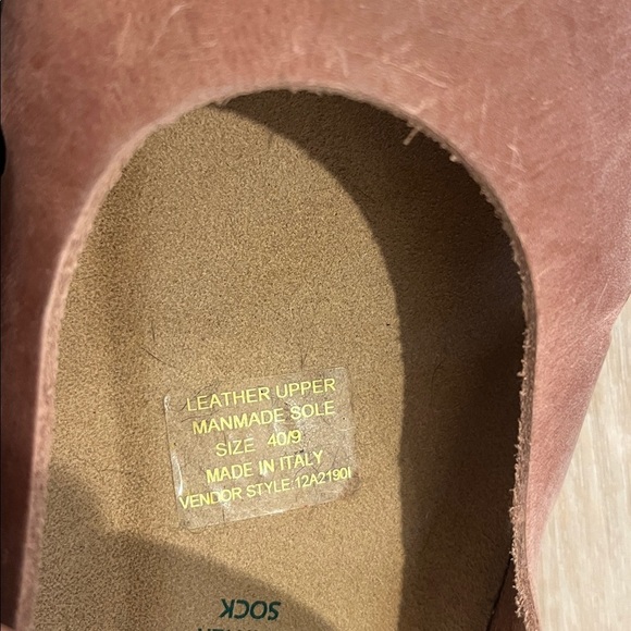 Bio Natura Closed Toe Mary Jane Distressed Leather Sandals NEW 9 Mauve Pink - Picture 4 of 10